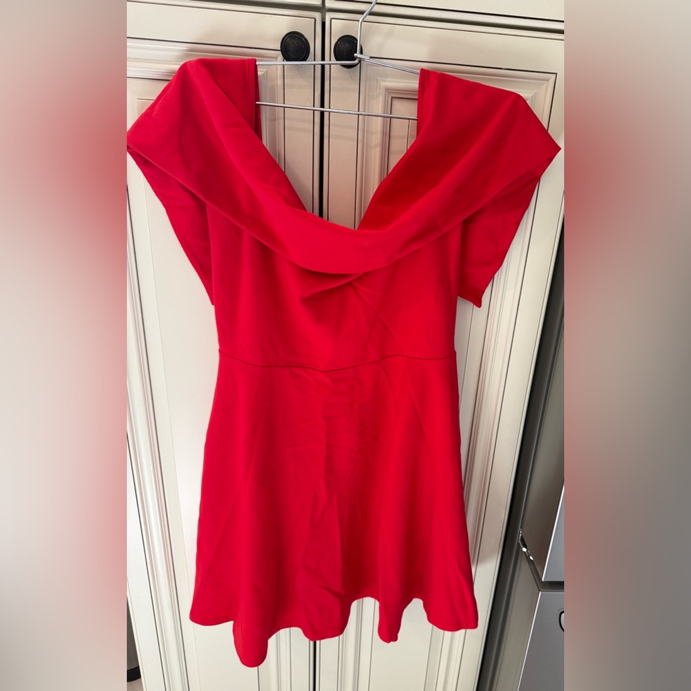 LPA Vibrant Red Off-Shoulder Dress
